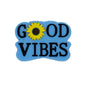 20pcs Silicone Focal Beads Good Vibes Text with Sunflower Detail