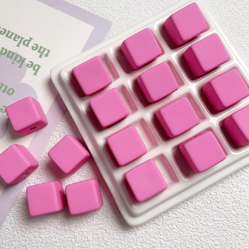 10pcs 16mm Cube Acrylic Beads DIY Bracelet Making 6