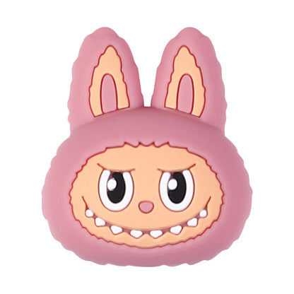 20Pcs Silicone 3D Focal Beads Pink Bunny Character Front Facing 7