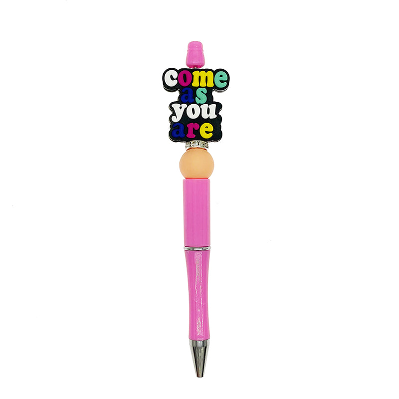 20pcs Silicone Focal Beads Inspirational Phrase Colorful Letters 3