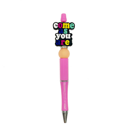 20pcs Silicone Focal Beads Inspirational Phrase Colorful Letters 3