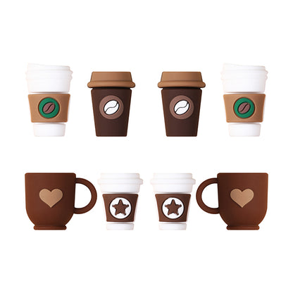 20Pcs Silicone 3D Focal Beads Coffee Cup Five Pointed Star Heart Designs 10