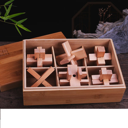 Wooden Luban Lock Puzzle Brain Teaser Educational Toy 2