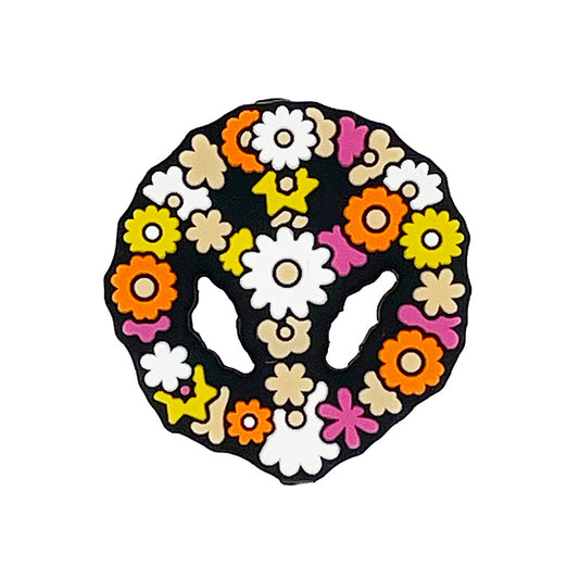 20pcs Silicone Focal Beads Flower Wreath Flat Design