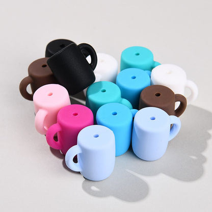 50pcs Silicone Focal Beads Colorful Cup Shape with Handle 2