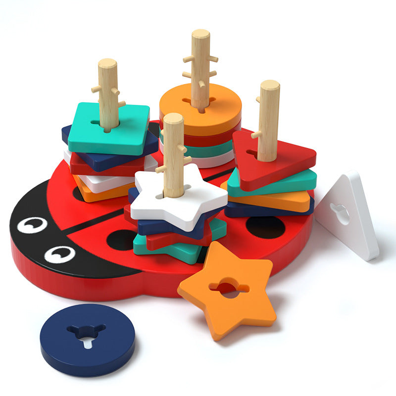 Wooden Montessori Toys Geometric Shape Sorting for Toddlers