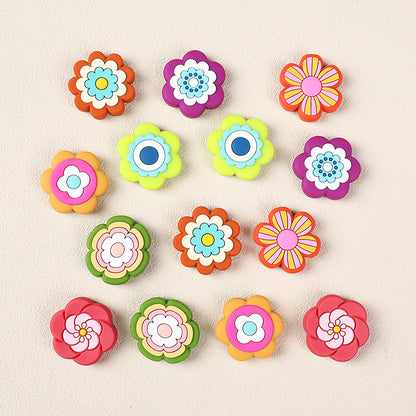 Silicone Focal Beads Bohemian Seven Flowers Layered Petal Detail 3