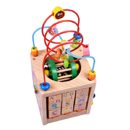 Wooden Montessori Toys Beetle Activity Cube for Toddlers 32cm 5