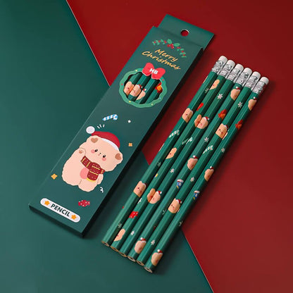 Christmas Themed Pencil Set Party Favors With Colorbox 6 Pack 8