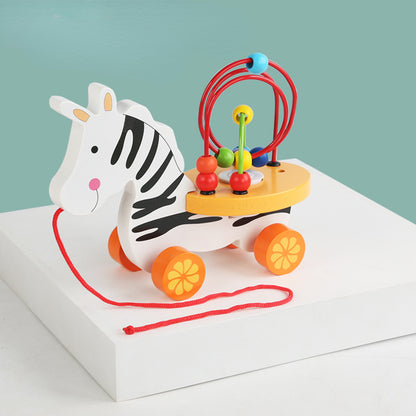 Wooden Bead Maze Pull Toy Educational Activity for Toddlers 9