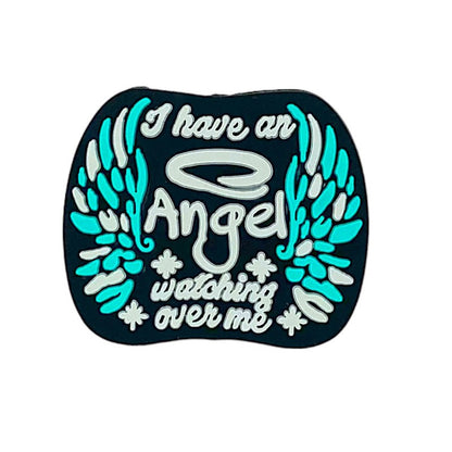 Silicone Focal Beads Angel Wings with I Have An Angel Watching Over Me Text