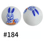20pcs 15mm Easter Silicone Beads Bunny Egg Chicken Printed Design 9