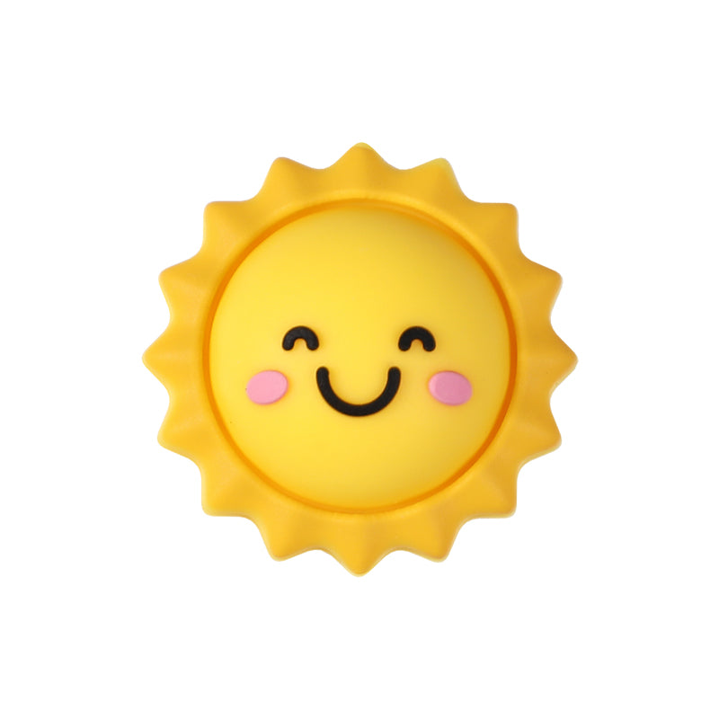 20Pcs Silicone 3D Focal Beads Smiling Sun Rainbow Flowers Holding White Cloud 13