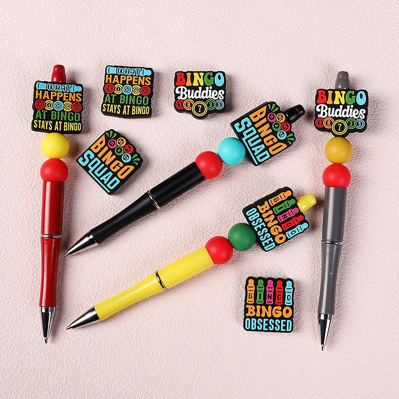 Silicone 3D Focal Beads Bingo Game Team with Number Detail 7