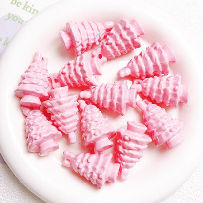 5pcs 36x22mm Christmas Tree Acrylic Beads Holiday Craft 5