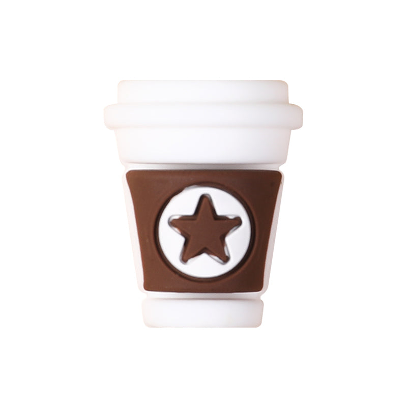 20Pcs Silicone 3D Focal Beads Coffee Cup Five Pointed Star Heart Designs 13
