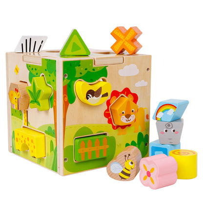 Wooden Montessori Toys Shaped Paired Building Blocks 15cm 6