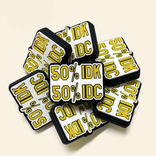 20Pcs Silicone Focal Beads Geometric Design Dialog Rectangle Shape