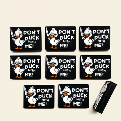 20pcs Silicone Focal Beads Handsome Duck Front Facing with Sword