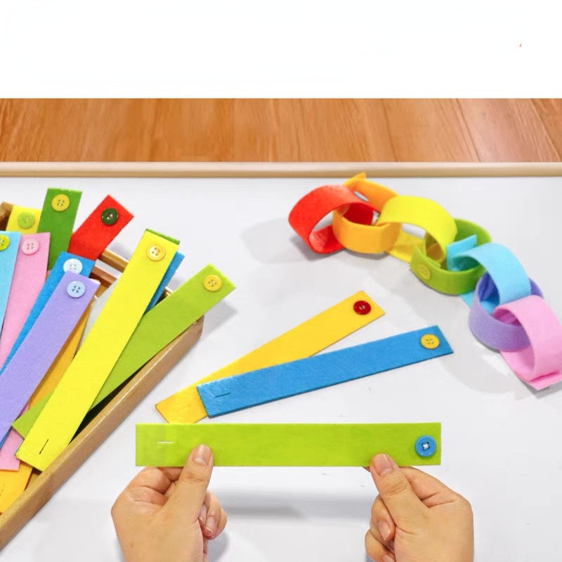 Felt Montessori Toys Button Bracelet Fine Motor Skills 21x3cm 4