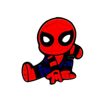 20pcs Silicone Focal Beads Red Blue Web Suit Superhero Front Facing