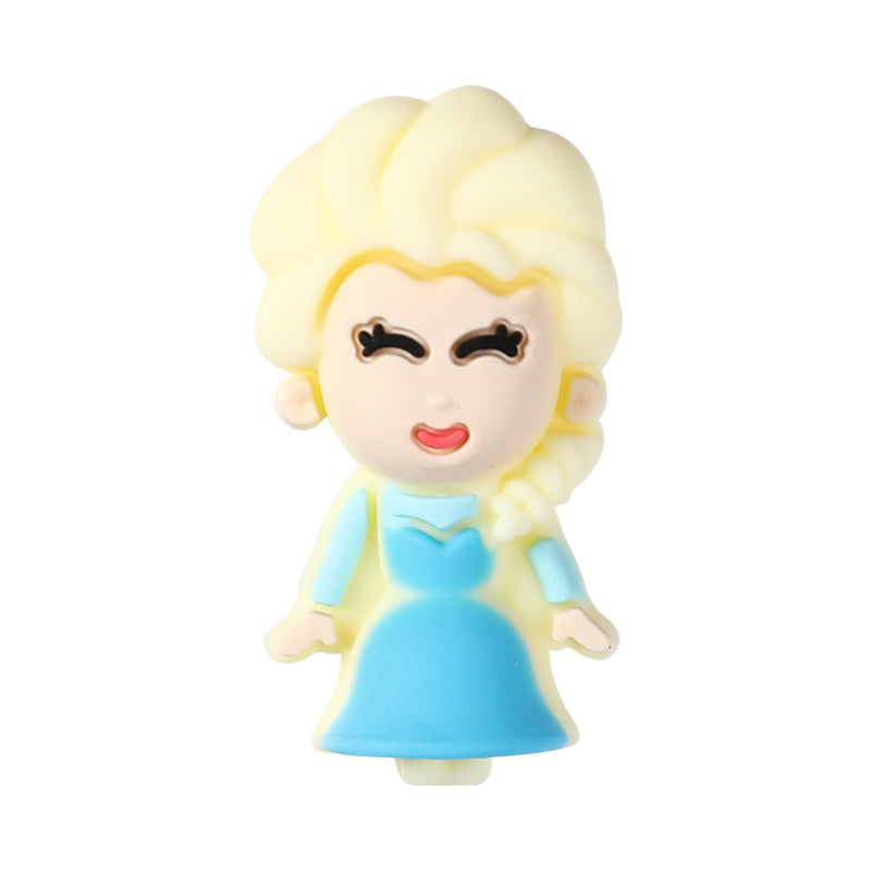 Silicone 3D Focal Beads Princess Girl Round Smiling Face 11