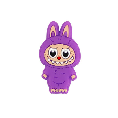 20Pcs Silicone Focal Beads Funny Character Bunny Suit Design 6