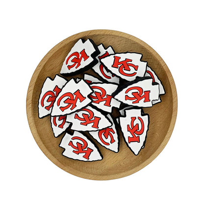 20pcs Silicone Focal Beads Arrowhead Logo Emblem Shape 2