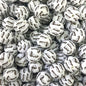 50pcs 15mm Black Book Print Silicone Beads Printed Design