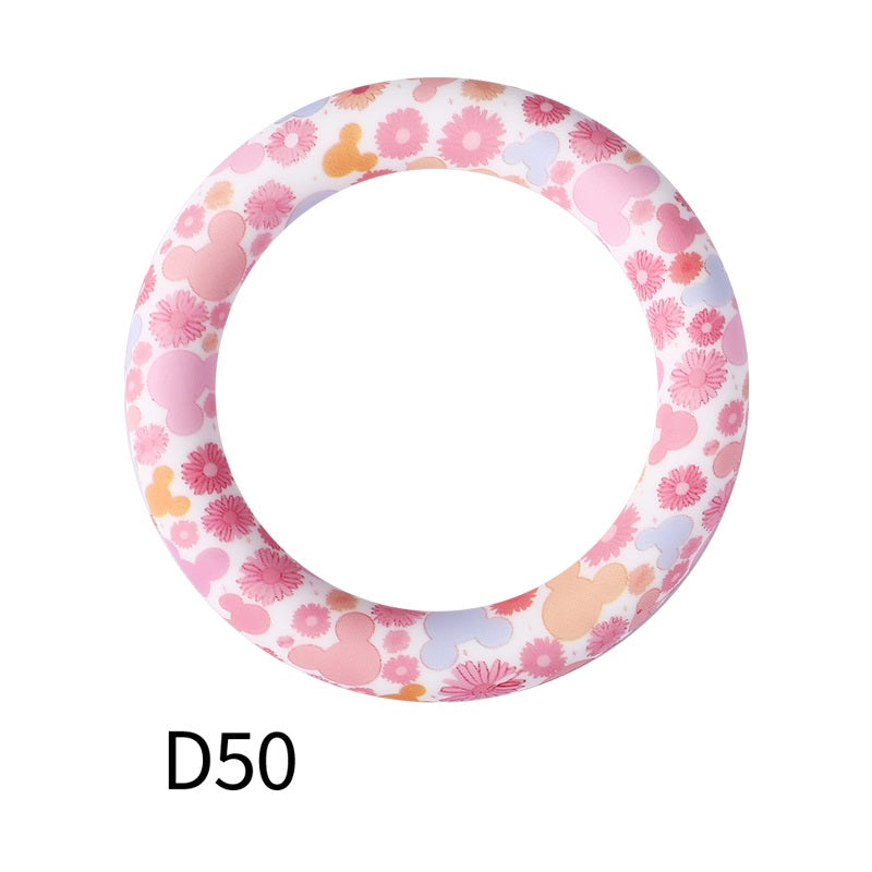 65mm Printed Silicone Beads Rings 8