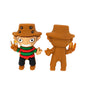 Silicone 3D Focal Beads Creepy Character Wearing Brown Hat and Striped Sweater