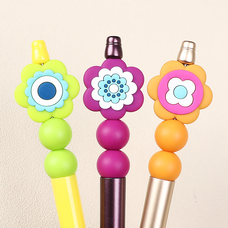 Silicone Focal Beads Bohemian Seven Flowers Layered Petal Detail 8