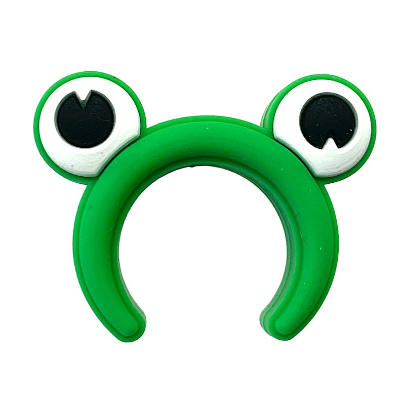 20pcs Silicone Focal Beads Green Frog Front Facing