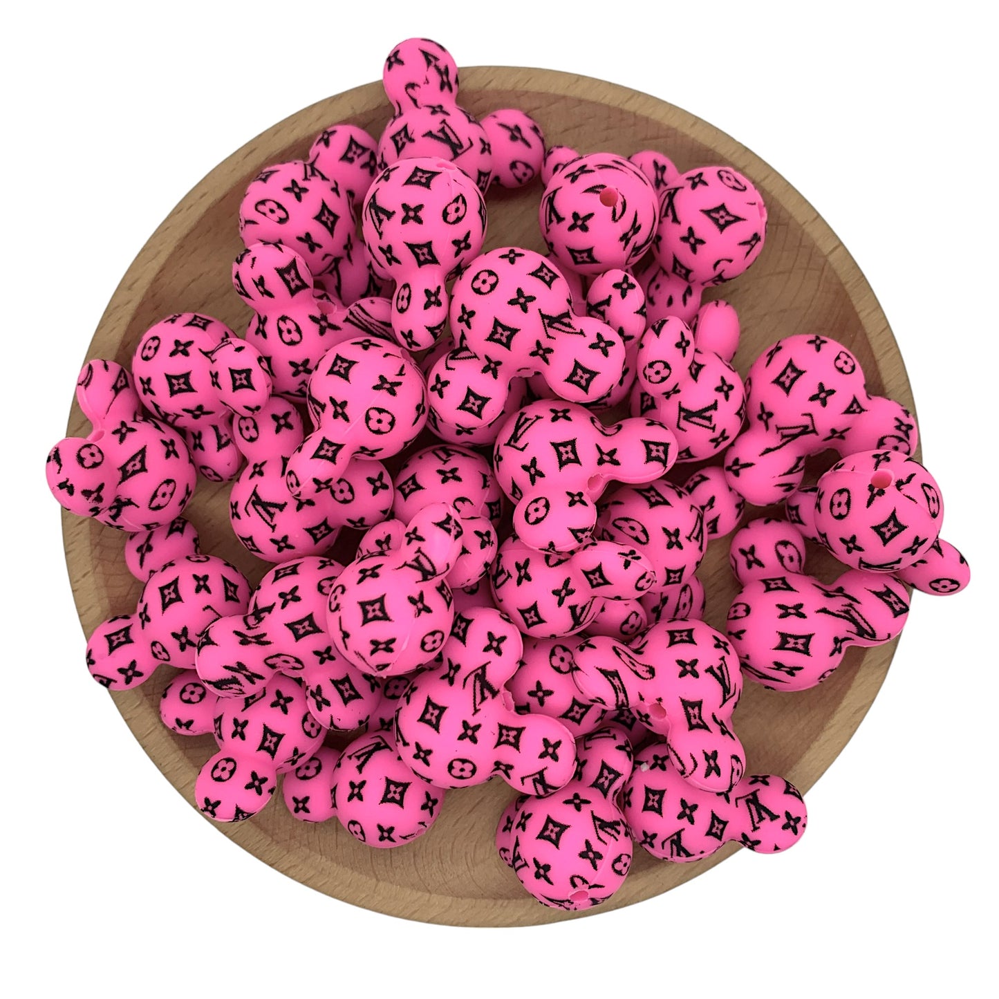 20pcs Mickey Printed LV Silicone Focal Beads 9