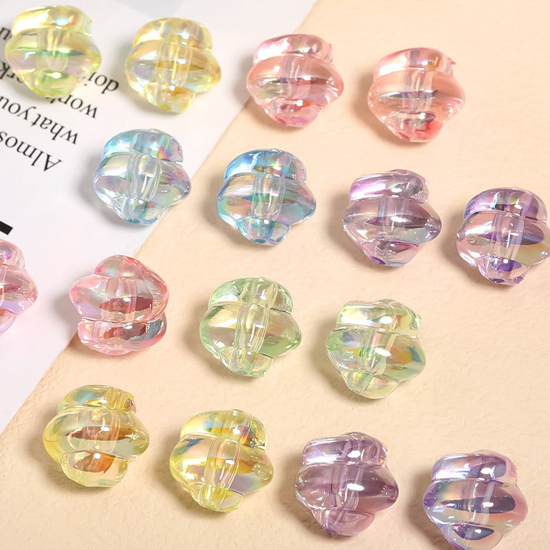 10pcs 17mm Spiral Acrylic Beads Transparent DIY Bracelet Making 2