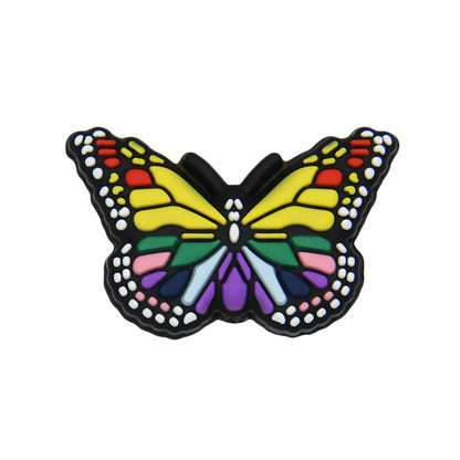20pcs Silicone Focal Beads Butterfly Colorful Pattern Design 8