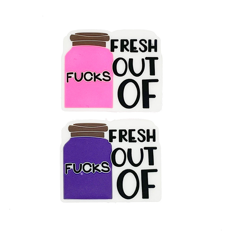 20pcs Silicone Focal Beads Bottle with Fresh Out of Text Detail
