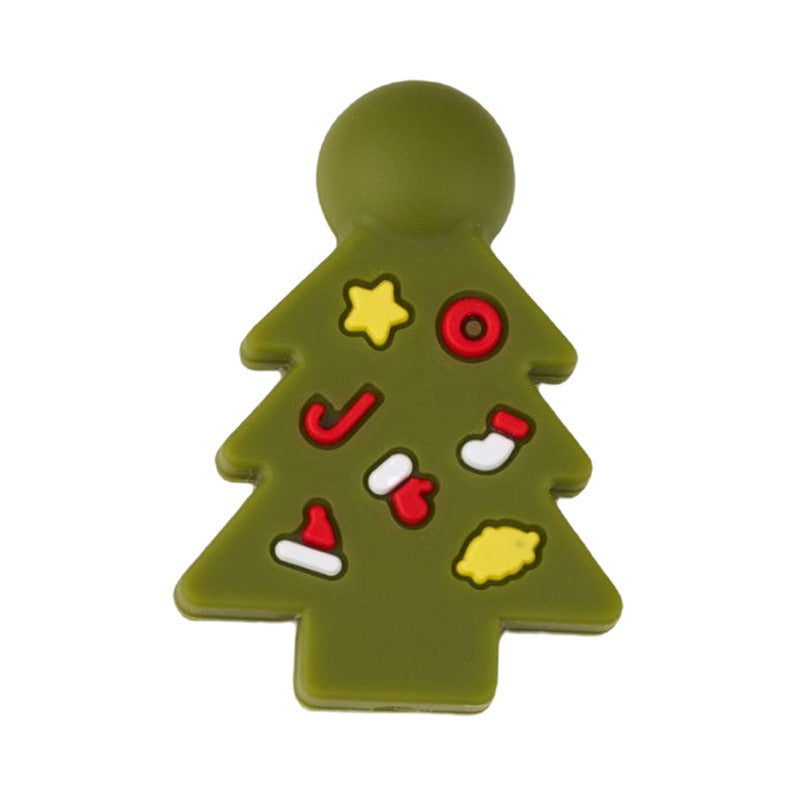 10pcs Silicone Focal Beads Christmas Snowman Tree Stocking Set 13