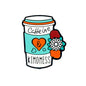 Silicone Focal Beads Caffeine and Kindness Coffee Cup with Flowers