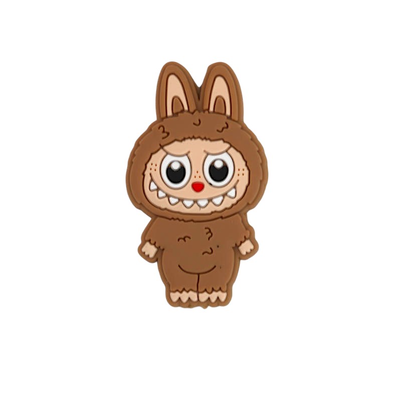 20Pcs Silicone Focal Beads Funny Character Bunny Suit Design 7