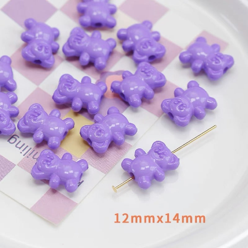 20pcs 12x14mm Bear Acrylic Beads Jewelry Making Craft Supplies 14