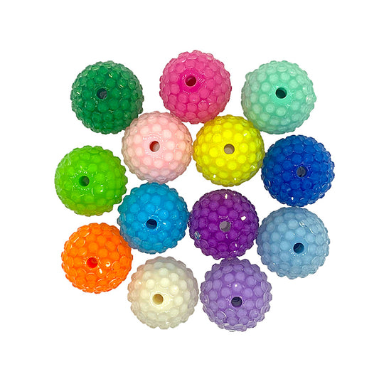 50pcs Rhinestone Bubblegum Acrylic Beads Transparent Rhinestone Embellished