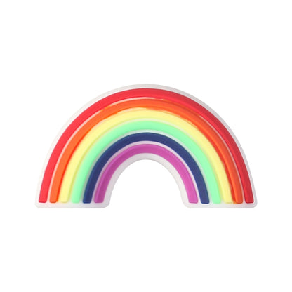 20Pcs Silicone 3D Focal Beads Smiling Sun Rainbow Flowers Holding White Cloud 10