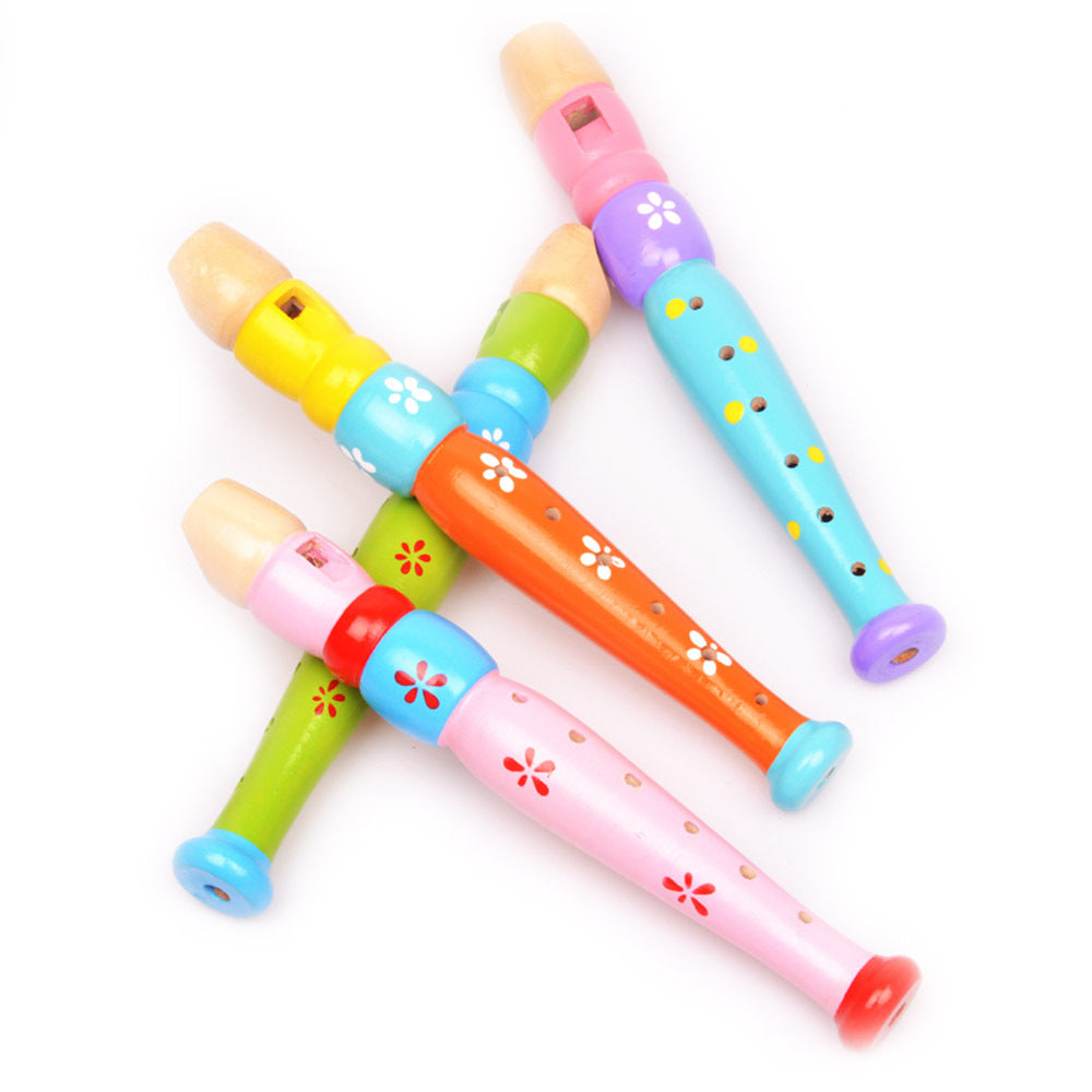 Wooden Short Flute Orff Musical Instrument Educational Toy 4