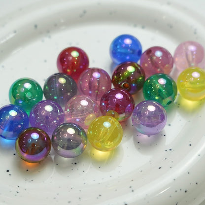 50pcs 16mm UV Finish Round Acrylic Beads Transparent DIY Bracelet Making 2