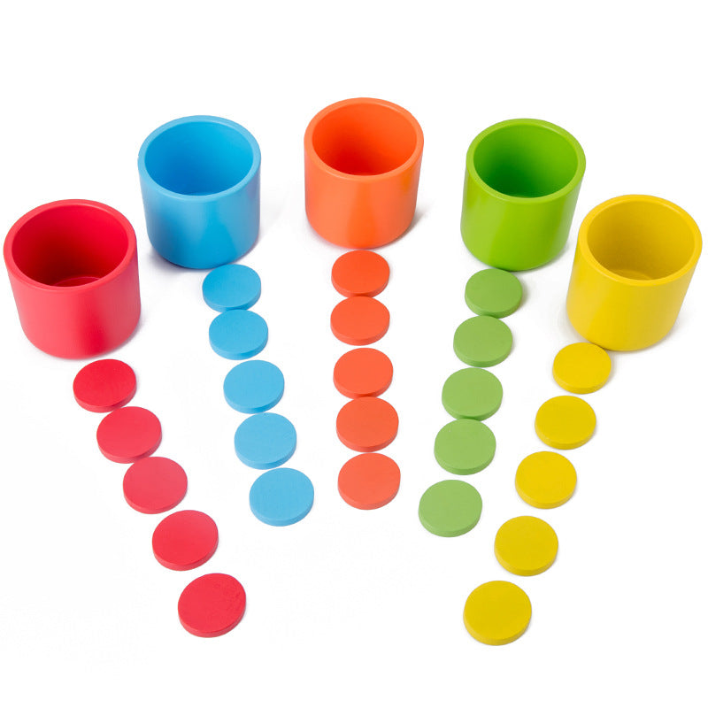 Wooden Color Classification Cups Montessori Toys for Toddlers