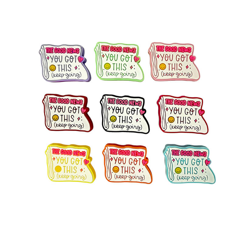 20Pcs Silicone Focal Beads Keep Going Glow In The Dark Scroll Design