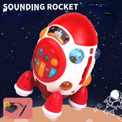 Plastic Kids Aviation Rocket Music Drum Educational Toy 7