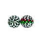 50pcs 15mm Printed Checkered Silicone Beads 6