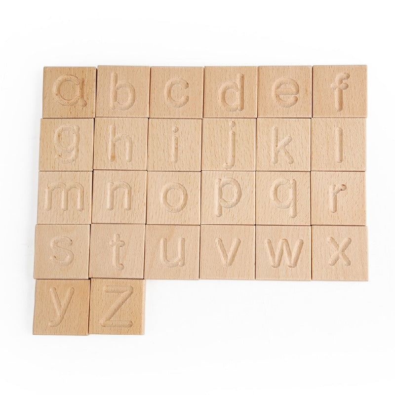 Wooden Montessori Toys Letter Card Slot Building Blocks Educational Toy 4